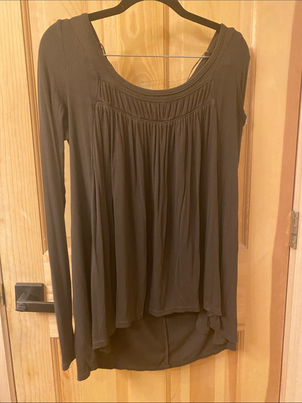 We The Free Long-Sleeve Scoop Neck Flowing Top - Brown